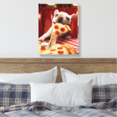 Hunde essen Pizza Slice Leinwanddruck (Insitu (Schlafzimmer))
