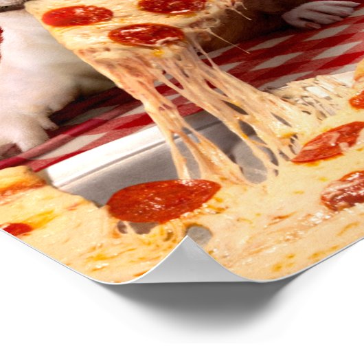 Hunde essen Pizza Slice Poster (Ecke)