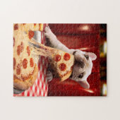 Hunde essen Pizza Slice Puzzle (Horizontal)