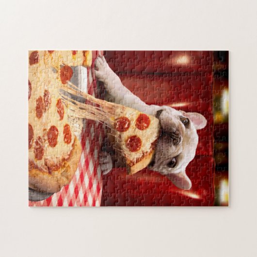 Hunde essen Pizza Slice Puzzle (Horizontal)