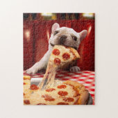 Hunde essen Pizza Slice Puzzle (Vertikal)