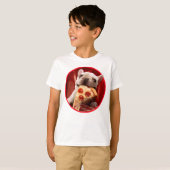 Hunde essen Pizza Slice T-Shirt (Vorne ganz)