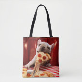 Hunde essen Pizza Slice Tasche (Vorderseite)