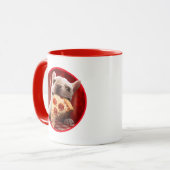 Hunde essen Pizza Slice Tasse (Vorderseite Links)