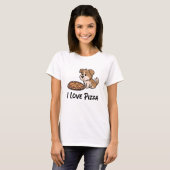 Hunde essen Pizza T-Shirt (Vorne ganz)