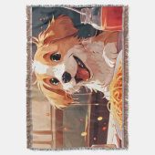 Hunde essen Spaghetti Decke (Vorderseite Vertikal)