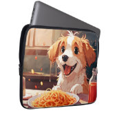 Hunde essen Spaghetti Laptopschutzhülle (Vorne Rechts)