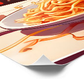 Hunde essen Spaghetti Poster (Ecke)