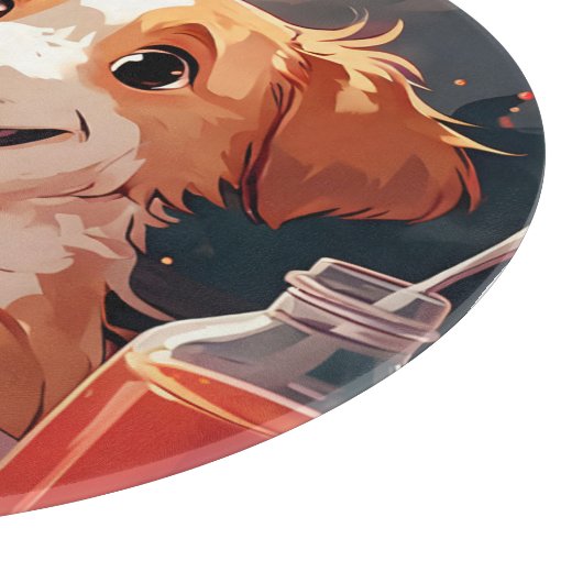 Hunde essen Spaghetti Schneidebrett (Ecke)