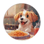 Hunde essen Spaghetti Schneidebrett (Vorderseite)
