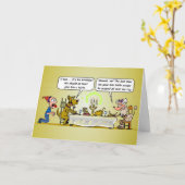 Hunde essen, während Menschen die sonnige Geburtst Karte (Gelbe Blume)