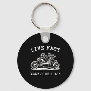 Hunde fahren Motorrad und Katzen spielen Gitarre P Schlüsselanhänger