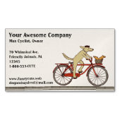 Hunde Fahrrad mit Eichhörnchen | NIEDLICHE TIERE Magnetische Visitenkarte (Vorderseite)