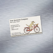 Hunde Fahrrad mit Eichhörnchen | NIEDLICHE TIERE Magnetische Visitenkarte (Beispiel)