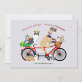 Hunde Fahrradfahren Präsentiert Weihnachten Karte (Vorderseite)