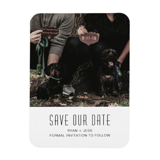 Hunde Familie Foto Save the Date einzigartig Magnet (Vertikal)
