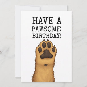 Hunde-Fan-Geburtstagskarte – Hab einen Pfotigen Ge Einladung