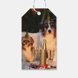 Hunde feiern neues Jahr Geschenkanhänger
