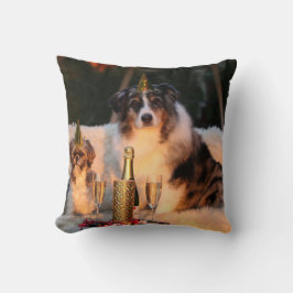 Hunde feiern neues Jahr Kissen