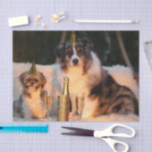 Hunde feiern neues Jahr Seidenpapier (Handwerk)