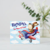 Hunde Flying Airplane Geburtstagskarte Postkarte (Stehend Vorderseite)