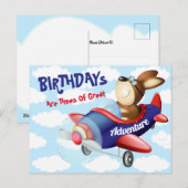 Hunde Flying Airplane Geburtstagskarte Postkarte (Vorne/Hinten)