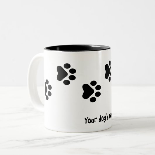 Hunde-Footprint Zwei-Tone-Kaffee-Tasse Zweifarbige Tasse (Vorderseite Links)