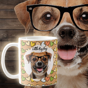 Hunde Foto auf dem farbenfrohen Herz-Kaffee Kaffeetasse