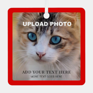 Hunde-Foto auf doppelseitigem Design-Quadrat hochl Ornament Aus Metall