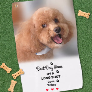 Hunde-Foto Beste-Mutter-Name-Golfer Spaß Hundelieb Golfhandtuch