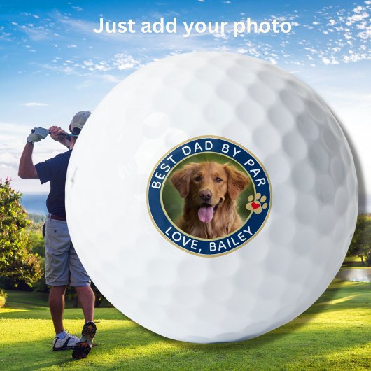 Hunde Foto Bester Vater nach Maß Golfball