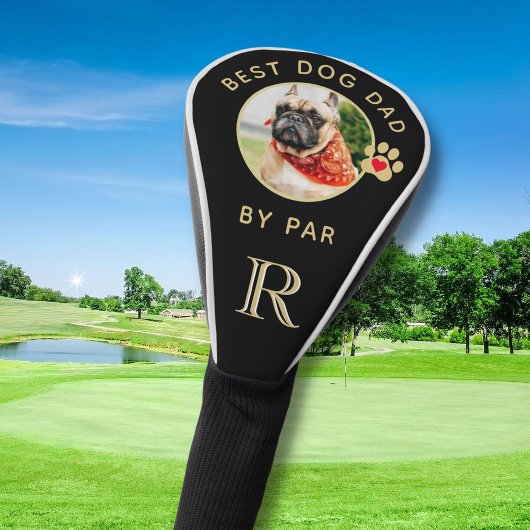 Hunde Foto Bester Vater nach Par-Standard Monogram Golf Headcover
