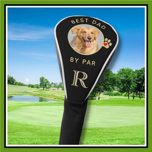 Hunde Foto Bester Vater nach Par-Standard Monogram Golf Headcover