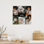 Hunde-Foto-Collage mit Monogramm Poster (Küche)