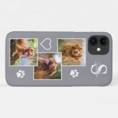 Hunde Foto Collage Monogramm Silver Gray Pet Case-Mate iPhone Hülle (Rückseite (Horizontal))