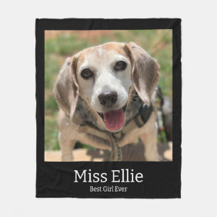 Hunde-Foto-Decke mit Namen Fleecedecke