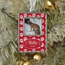 Hunde Foto Drucke Muster Gerahmte Ornamente Rahmen-Ornament Silber