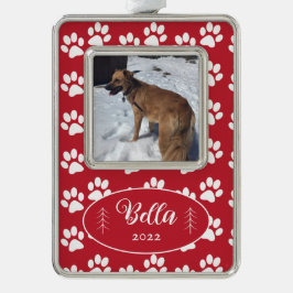 Hunde Foto Drucke Muster Gerahmte Ornamente Rahmen-Ornament Silber