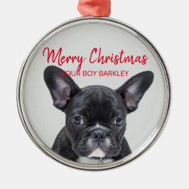 Hunde Foto frohe Weihnachten, Ihr Junge oder Mädch Ornament Aus Metall