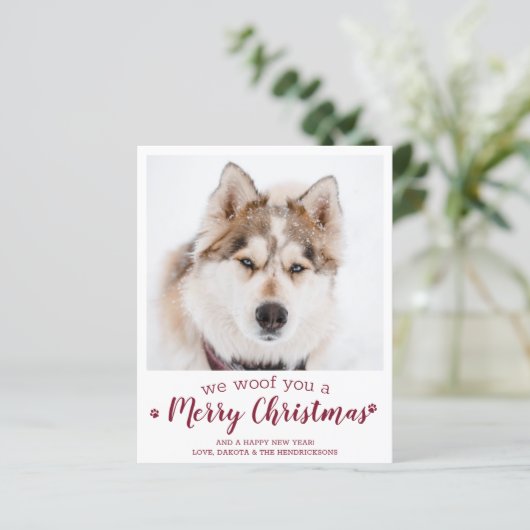 Hunde Foto Frohe Weihnachtskarte (Stehend Vorderseite)