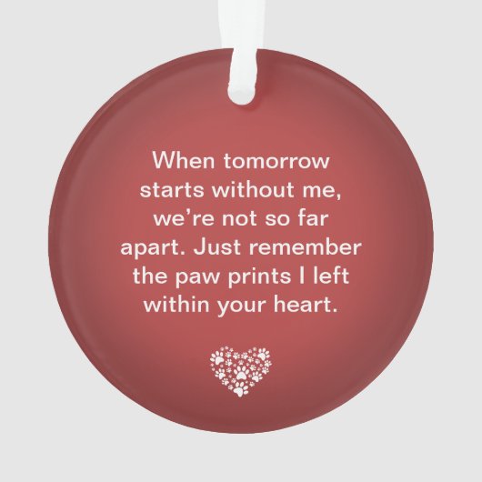Hunde Foto Gedicht Rotes Gedächtnis Keepake Ornament (Rückseite)