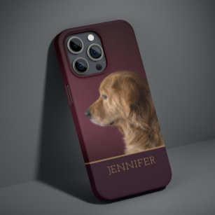 Hunde Foto Golden Retriever Personalisierter Name Case-Mate iPhone 14 Pro Hülle