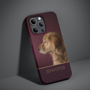 Hunde Foto Golden Retriever Personalisierter Name Case-Mate iPhone 14 Pro Max Hülle