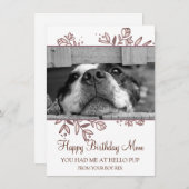 Hunde Foto Happy Birthday from Rescue Dog Note Car Mitteilungskarte (Vorne/Hinten)