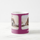 Hunde Foto Haustier Minimalistisch Lila Weihnachte Kaffeetasse (Mittel)