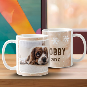 Hunde-Foto Haustier Name Schneeflocke Wasserfarbe Kaffeetasse