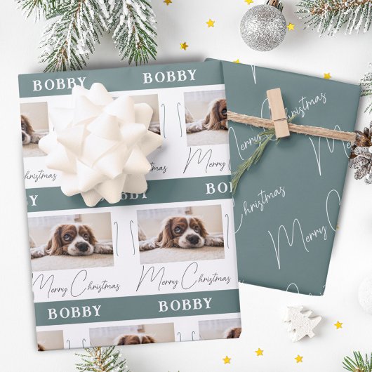 Hunde Foto Haustiere Familie Minimalistisch Frohe  Geschenkpapier Set