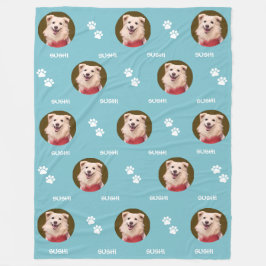 Hunde Foto Haustiername Paws Aquamarin Blue Fleece