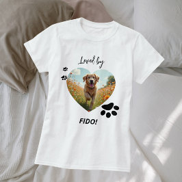 Hunde Foto Herz Liebe Pfoten T-Shirt