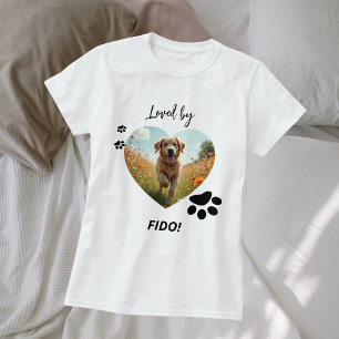 Hunde Foto Herz Liebe Pfoten T-Shirt